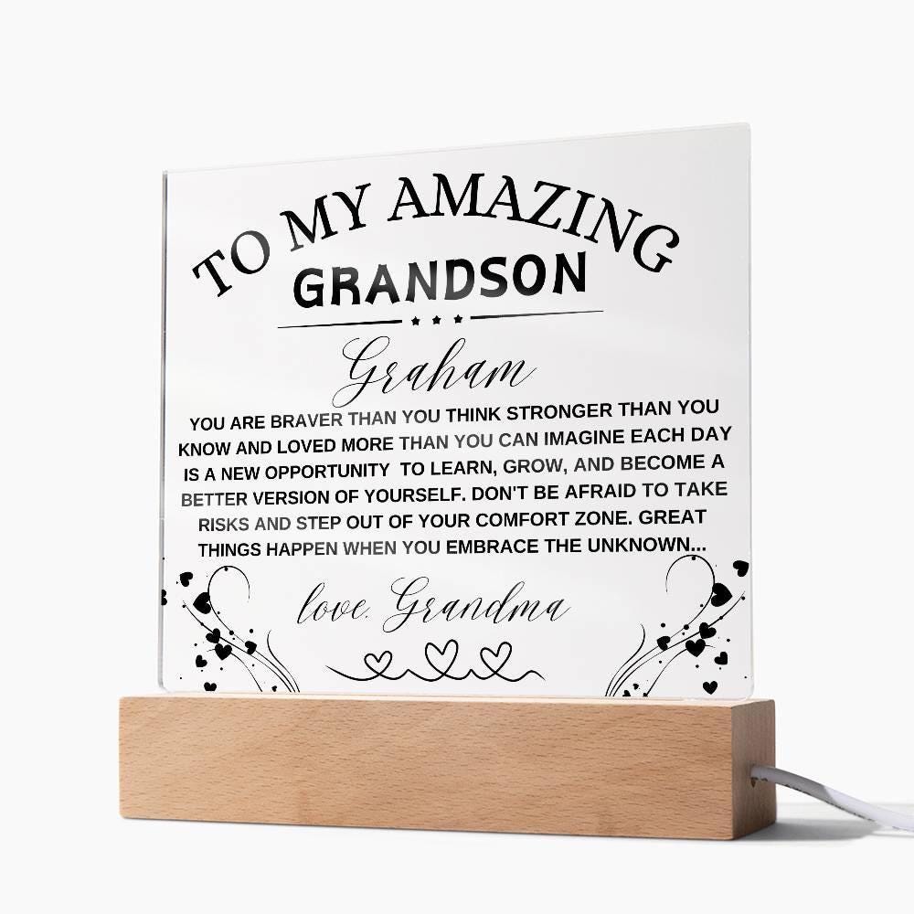 Grandson Personalized LED Acrylic Plaque – Christmas gift – view 7