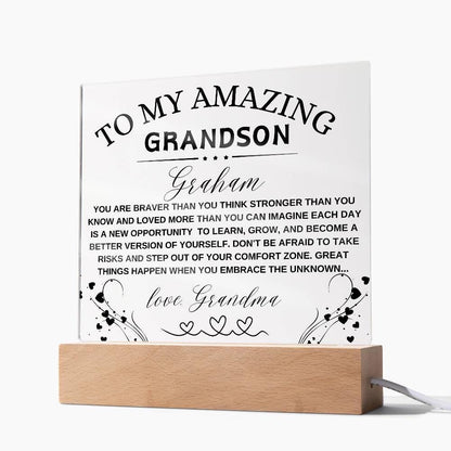 Grandson Personalized LED Acrylic Plaque – Christmas gift – view 7