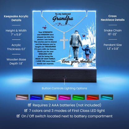 Personalized Gift for Grandpa Keepsake Acrylic Bundle with cross – view 6