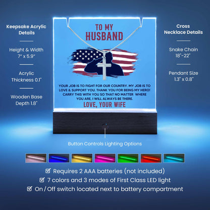 Personalized Military Husband Keepsake Bundle Acrylic Plaque – view 5