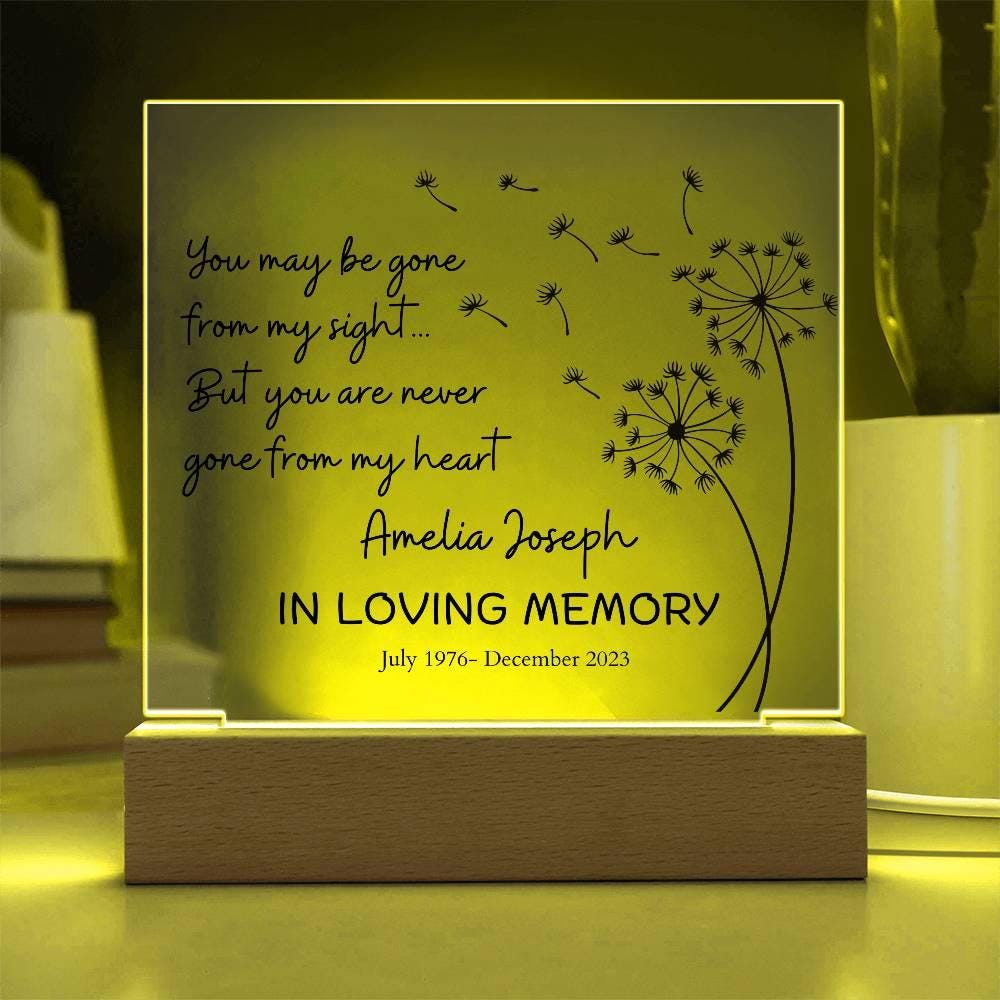 Personalized Memorial Keepsake LED Acrylic Plaque – Remembrance Gifts – view 3