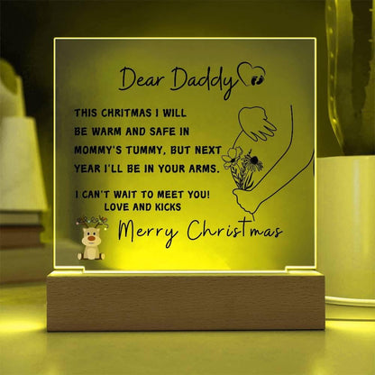Daddy To Be Christmas Gift LED Acrylic Plaque – Baby Shower Gift – view 3