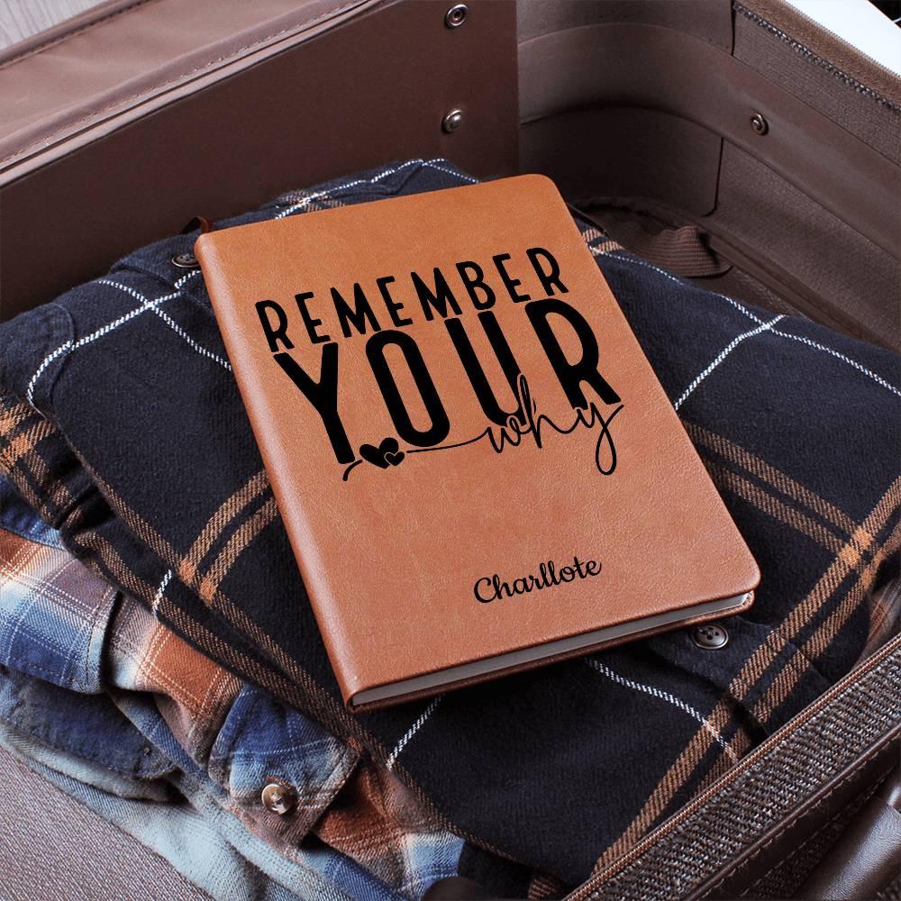 Remember Your Why Personalized Leather Journal – Manifesting Journal – view 7