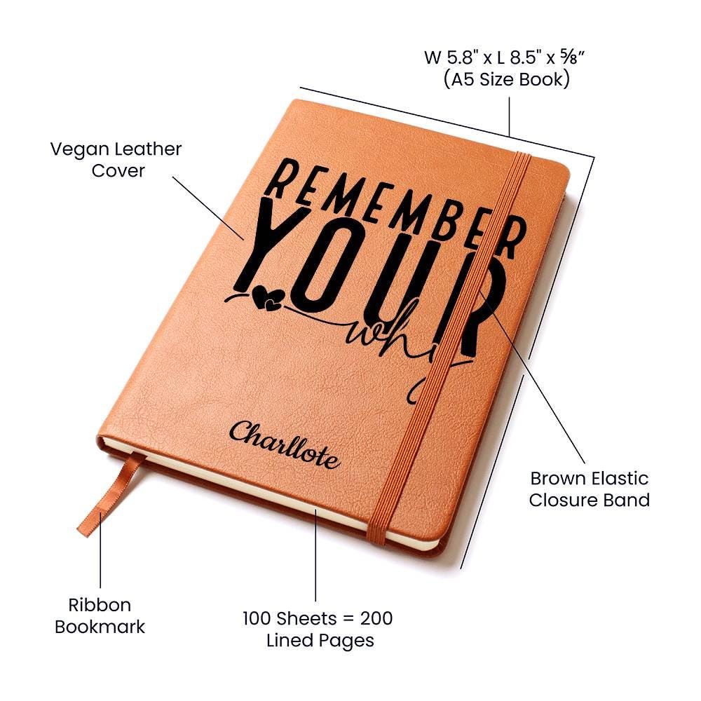 Remember Your Why Personalized Leather Journal – Manifesting Journal – view 6