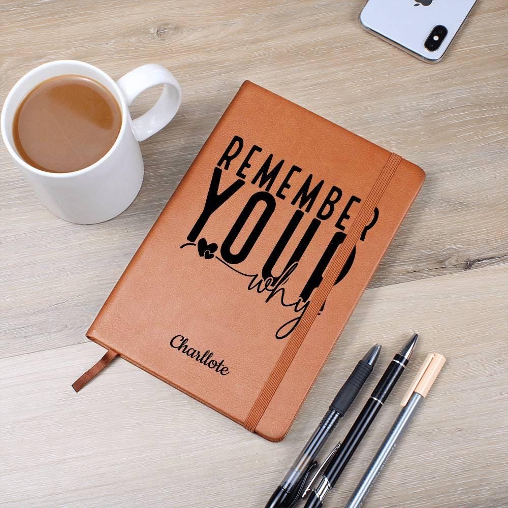 Remember Your Why Personalized Leather Journal – Manifesting Journal – view 4