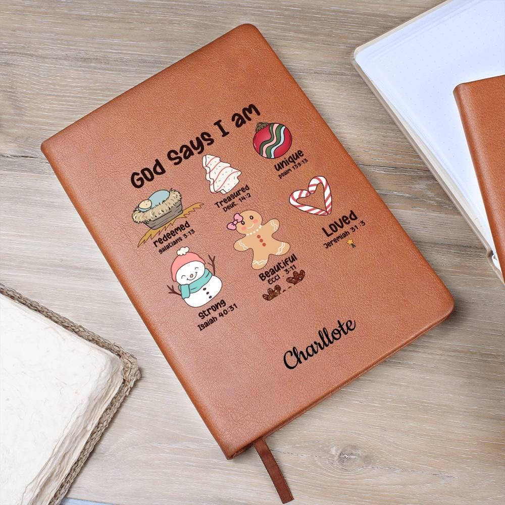 God Says Personalized Christmas Gift Leather Journal – view 10