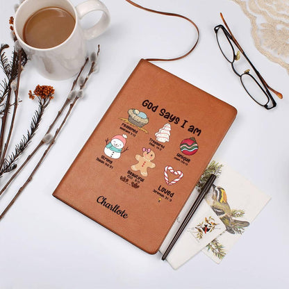 God Says Personalized Christmas Gift Leather Journal – view 9