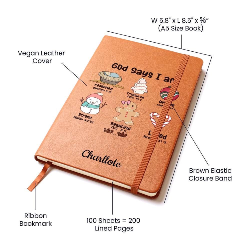 God Says Personalized Christmas Gift Leather Journal – view 5