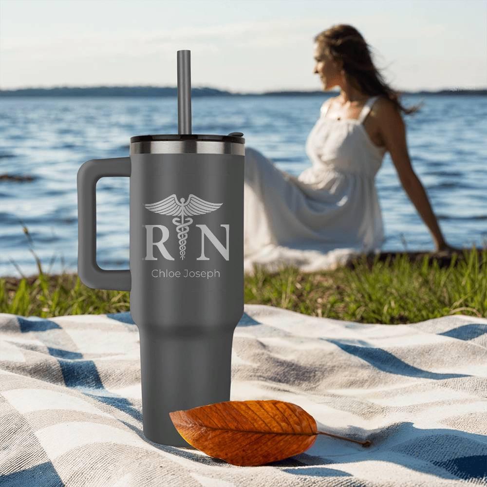 Custom 40oz Leaser engraved Nurse Tumbler – Personalized Nurse Gift – view 6