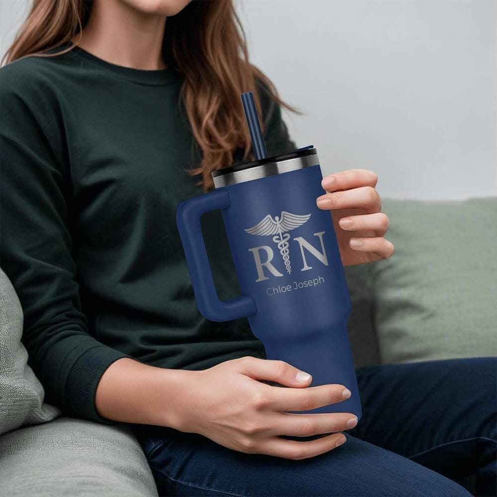 Custom 40oz Leaser engraved Nurse Tumbler – Personalized Nurse Gift – view 8