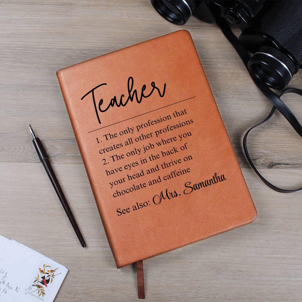 Personalized Teacher Gift Leather Journal – Teacher Appreciation – view 2