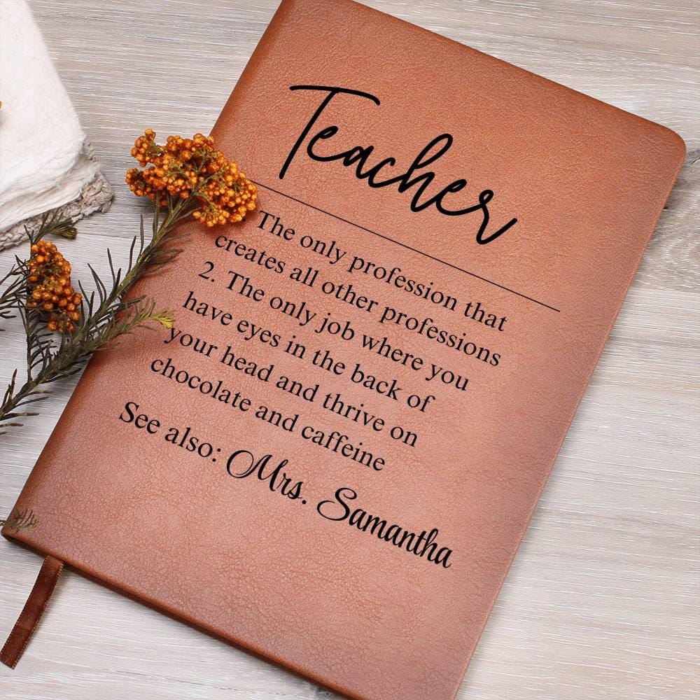 Personalized Teacher Gift Leather Journal – Teacher Appreciation – view 3