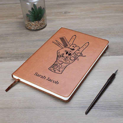Personalized Hairdresser Leather Journal – Hairdresser Gift – view 8