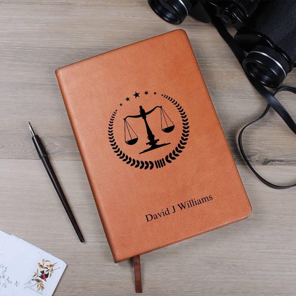 Lawyer Personalized Vegan Leather Journal – Law Graduate Gift – view 7