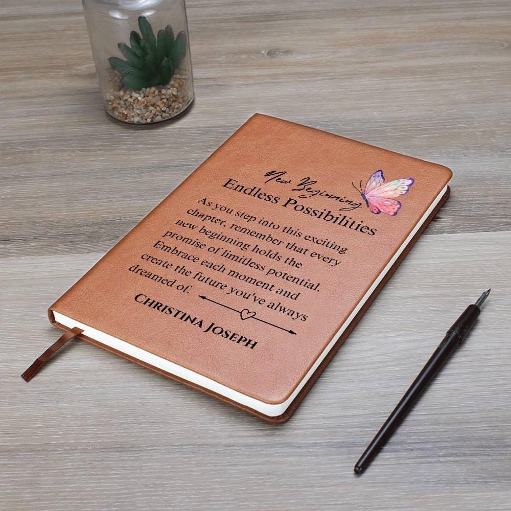 New Beginning Personalized Leather Journal – New Job Gift – view 6