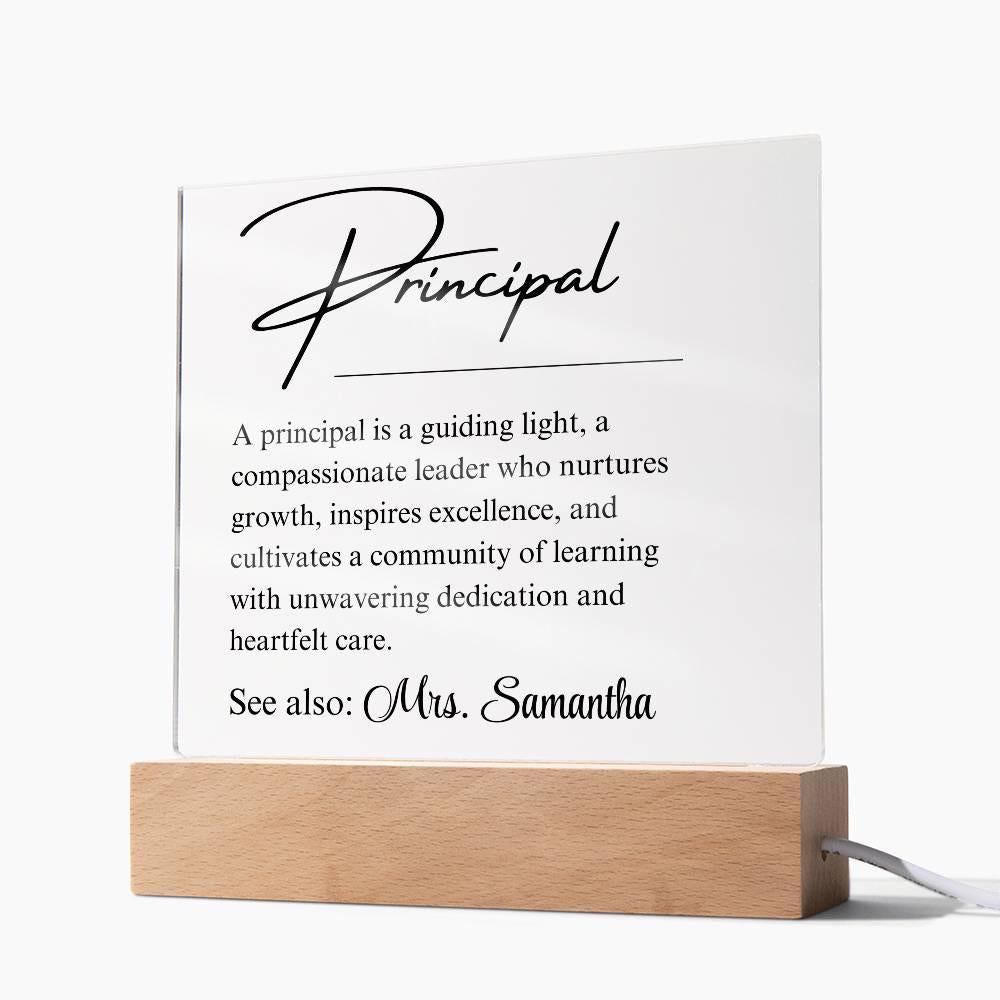 Personalized Principal Definition Acrylic LED Plaque