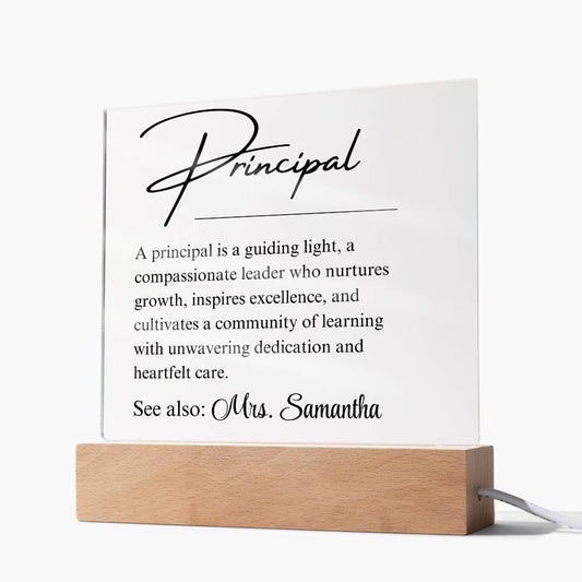 Personalized Principal Definition Acrylic LED Plaque