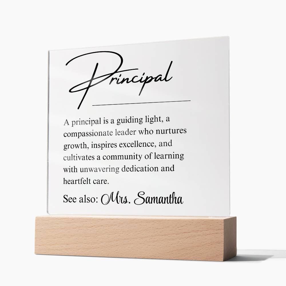 Personalized Principal Definition Acrylic LED Plaque – view 3