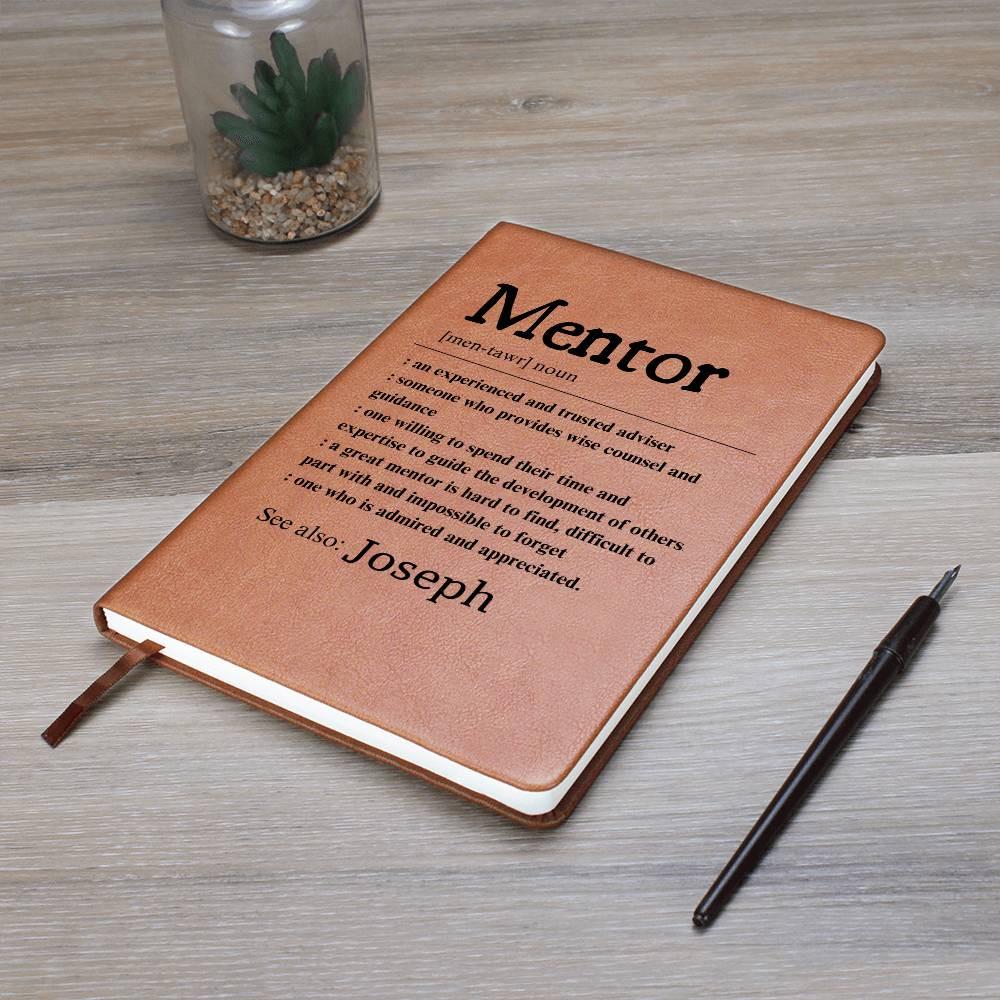Mentor Definition Personalized Leather Journal – Unique Mentor Gift – view 10