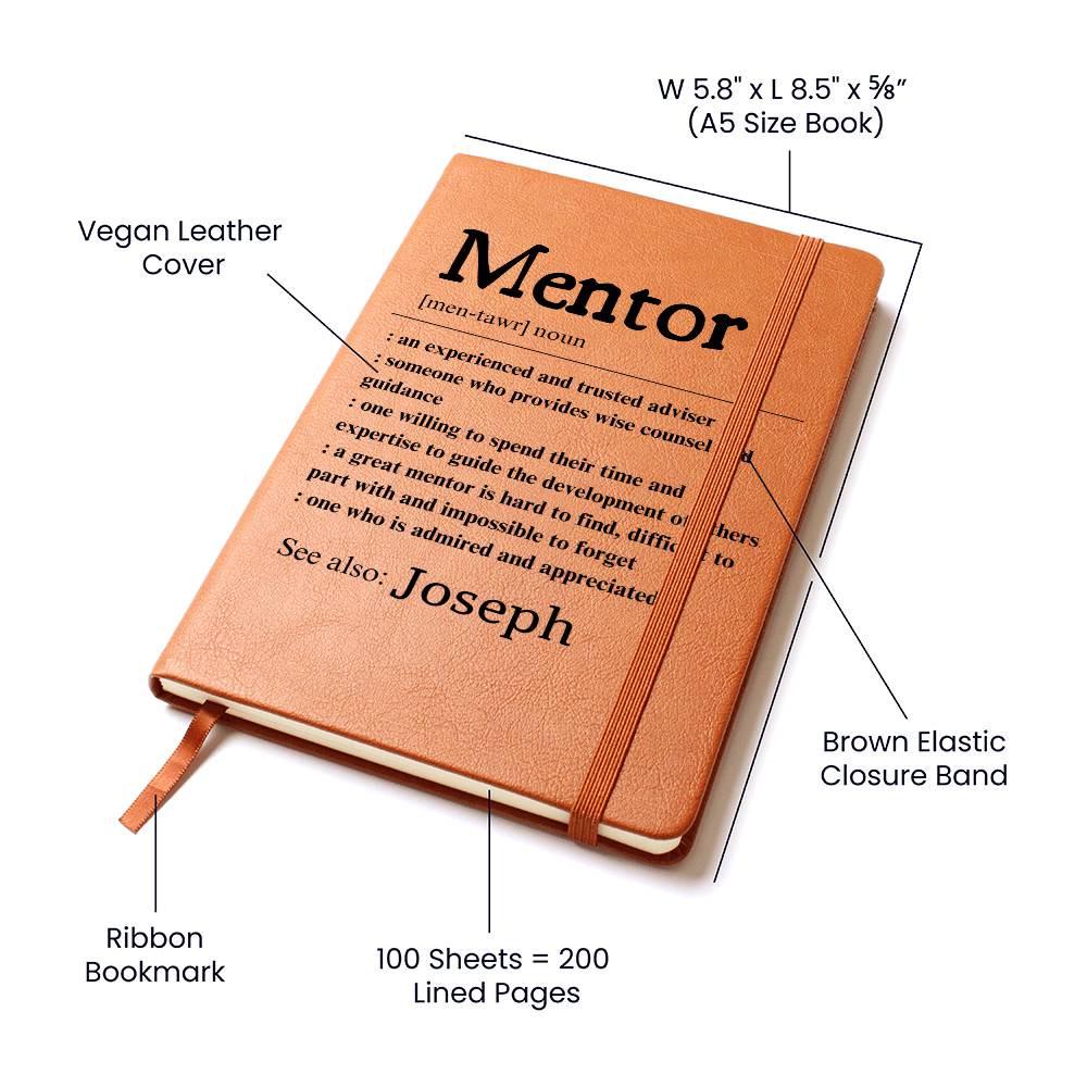 Mentor Definition Personalized Leather Journal – Unique Mentor Gift – view 5