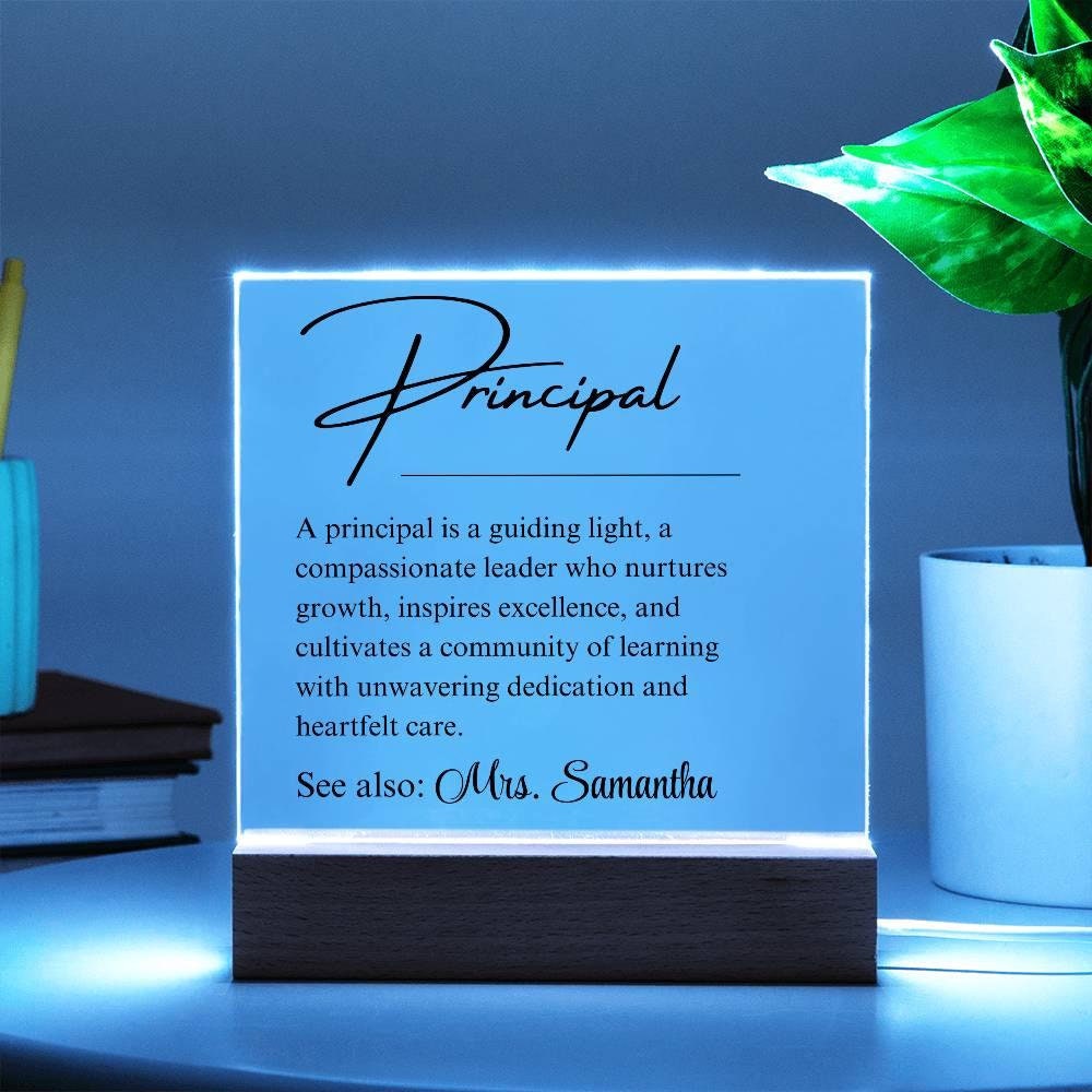 Personalized Principal Definition Acrylic LED Plaque – view 2