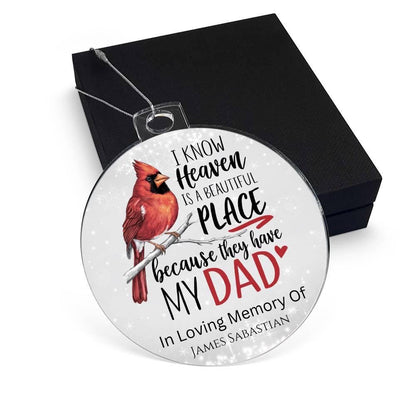 Dad Personalized Memorial Acrylic Ornament – Loss Of Dad Sympathy Gift – view 8