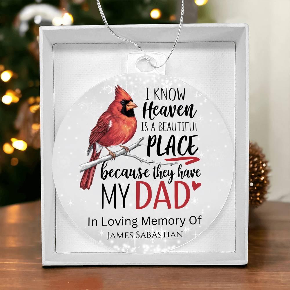 Dad Personalized Memorial Acrylic Ornament – Loss Of Dad Sympathy Gift – view 2