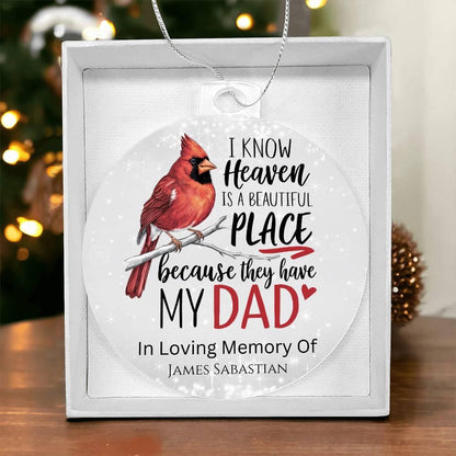 Dad Personalized Memorial Acrylic Ornament – Loss Of Dad Sympathy Gift – view 2