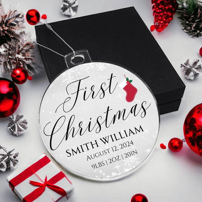 2024 Baby First Christmas Acrylic Ornament – New Born Gift
