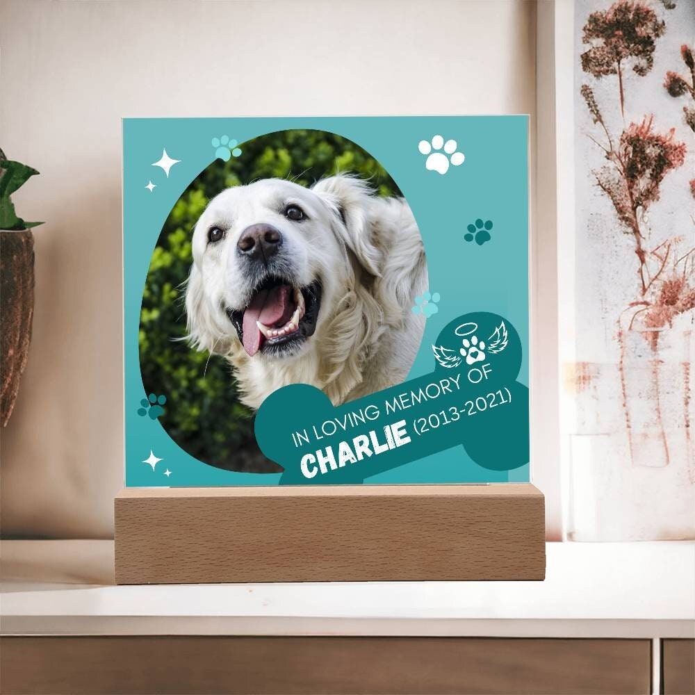 Dog memorial custom photo remembrance plaque