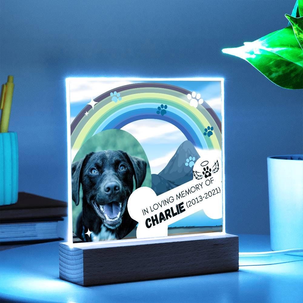 Custom photo dog memorial acrylic plaque – view 4