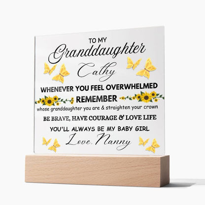 Personalized Granddaughter Butterfly LED Acrylic Plaque – view 7
