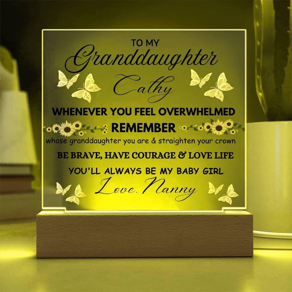 Personalized Granddaughter Butterfly LED Acrylic Plaque – view 4