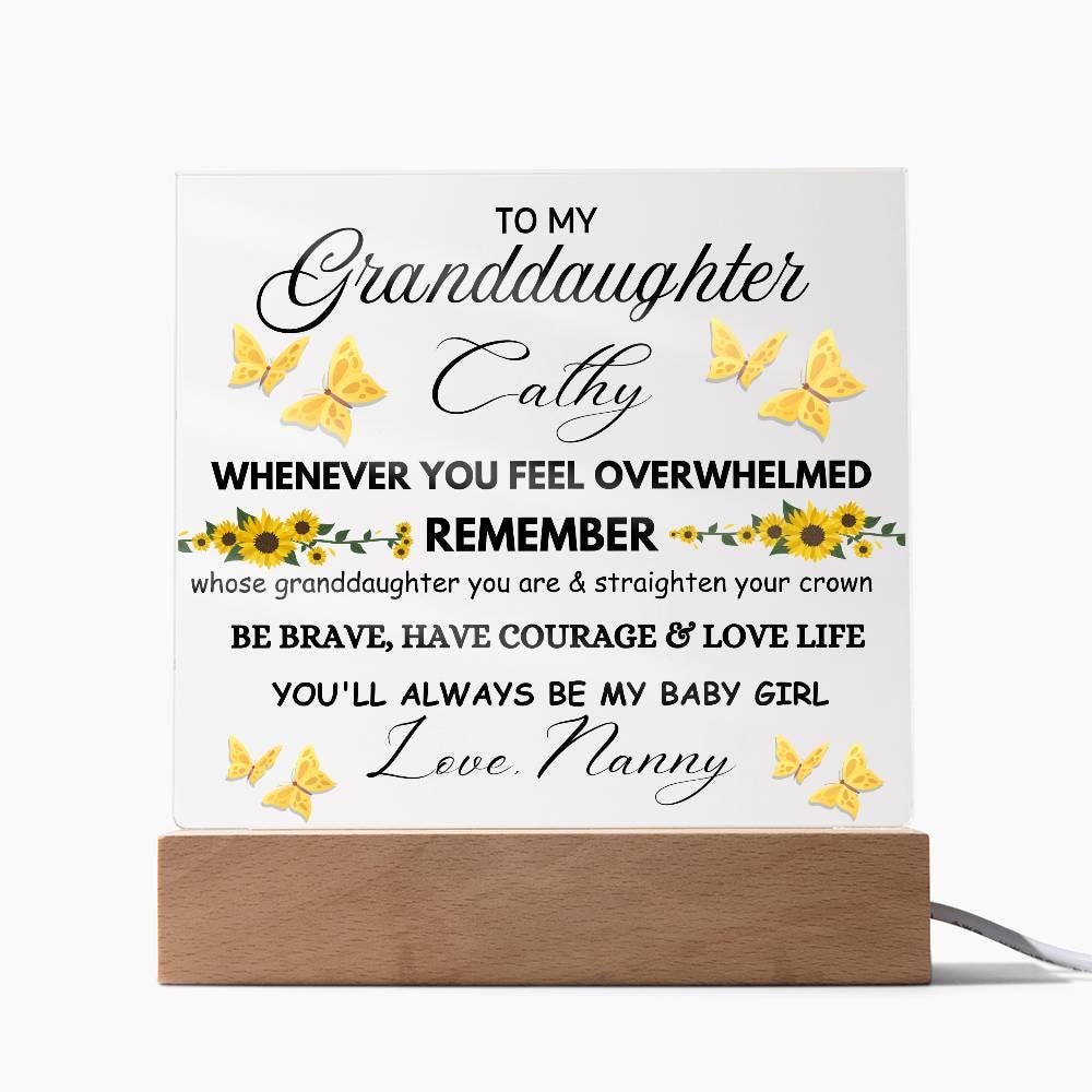 Personalized Granddaughter Butterfly LED Acrylic Plaque – view 8
