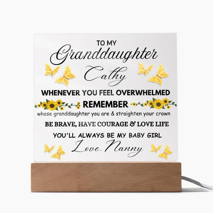 Personalized Granddaughter Butterfly LED Acrylic Plaque – view 8