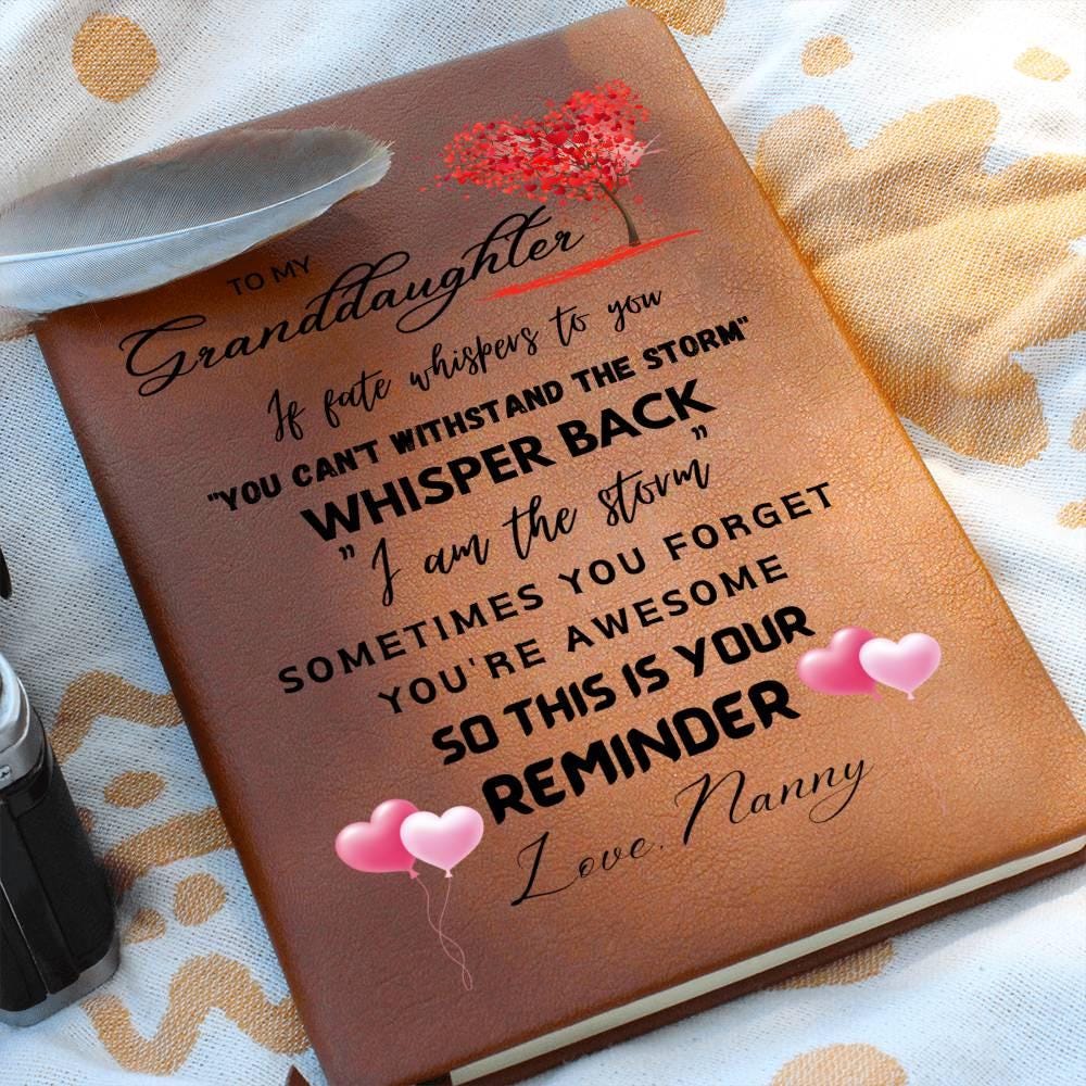 To My Granddaughter Personalized Leather Journal – Birthday gifts – view 7