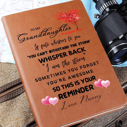 To My Granddaughter Personalized Leather Journal – Birthday gifts – view 3