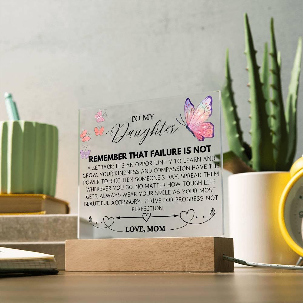 To My Daughter Butterfly LED Acrylic Plaque – Daughter Graduation Gift – view 3