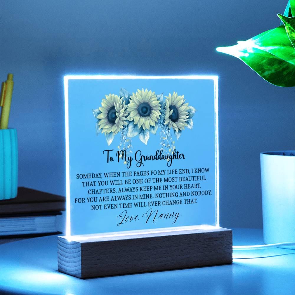 To my Granddaughter Sunflower Personalized LED plaque – view 6