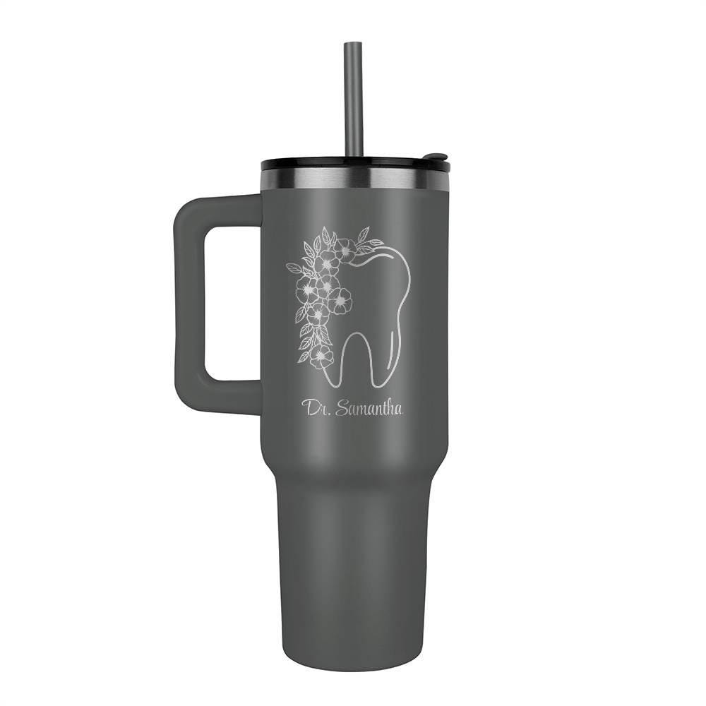 Personalized Leaser Engraved 40oz Dentist Tumbler – Gifts for dentist – view 5