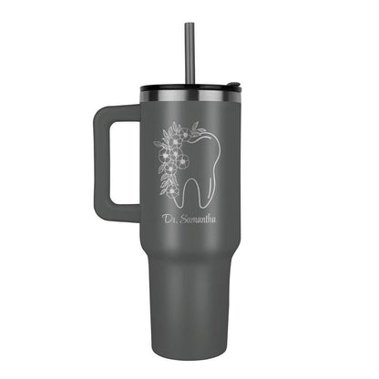 Personalized Leaser Engraved 40oz Dentist Tumbler – Gifts for dentist – view 5