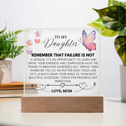 To My Daughter Butterfly LED Acrylic Plaque – Daughter Graduation Gift