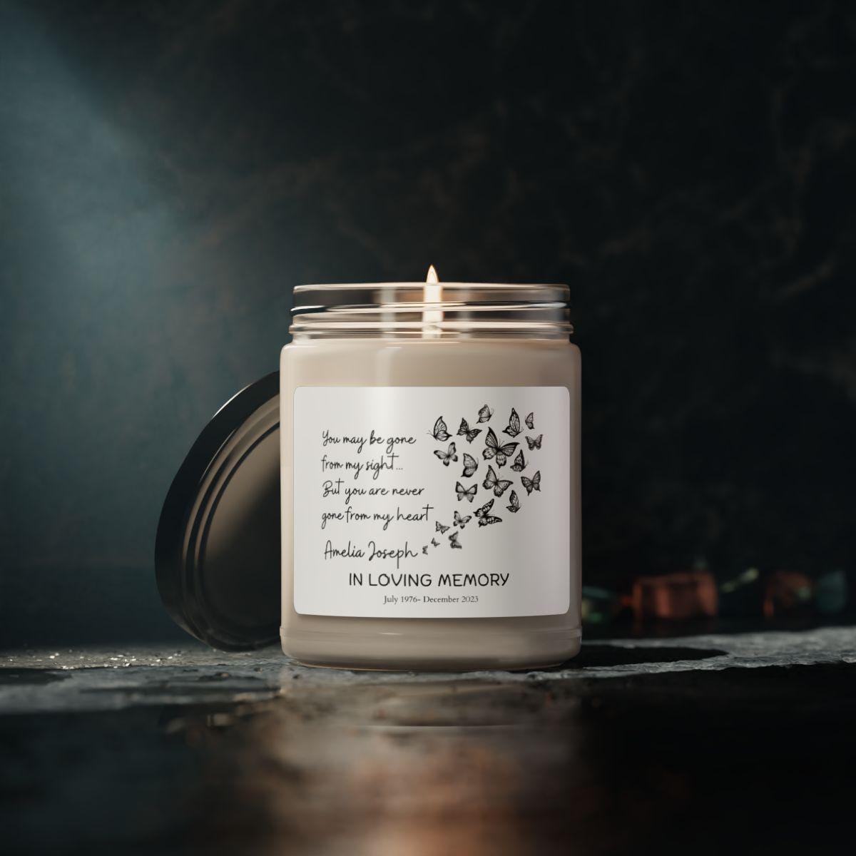 You may be gone Personalized memorial 9oz candle – Sympathy Gift – view 7
