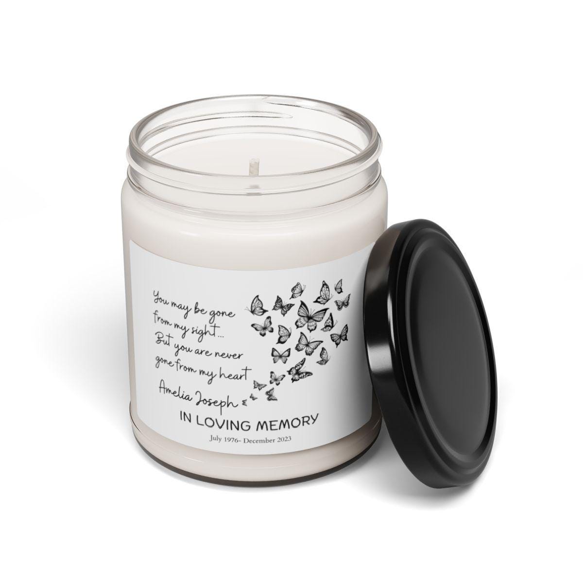 You may be gone Personalized memorial 9oz candle – Sympathy Gift – view 5