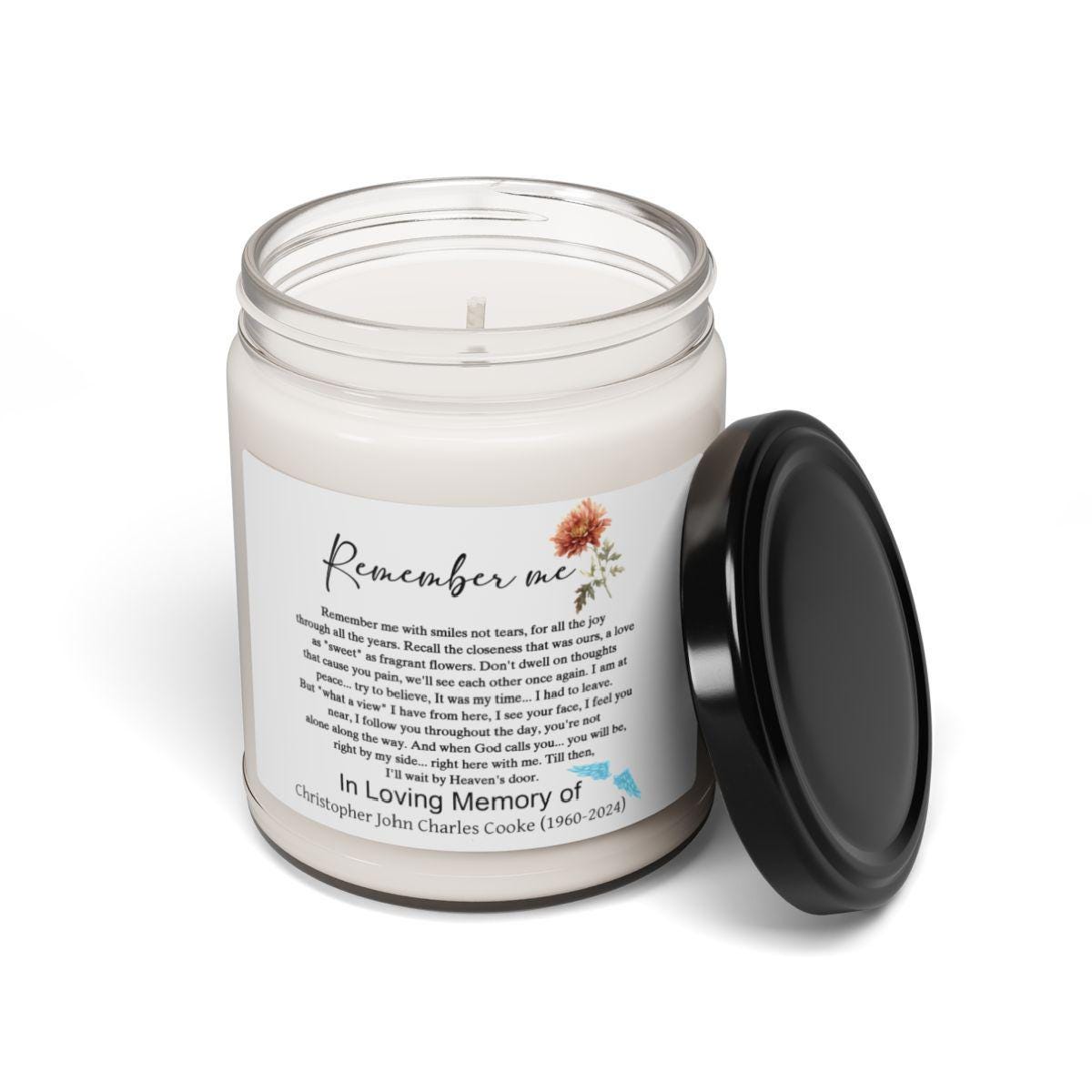 Remember me personalized memorial 9oz candle – Sympathy gift – view 7