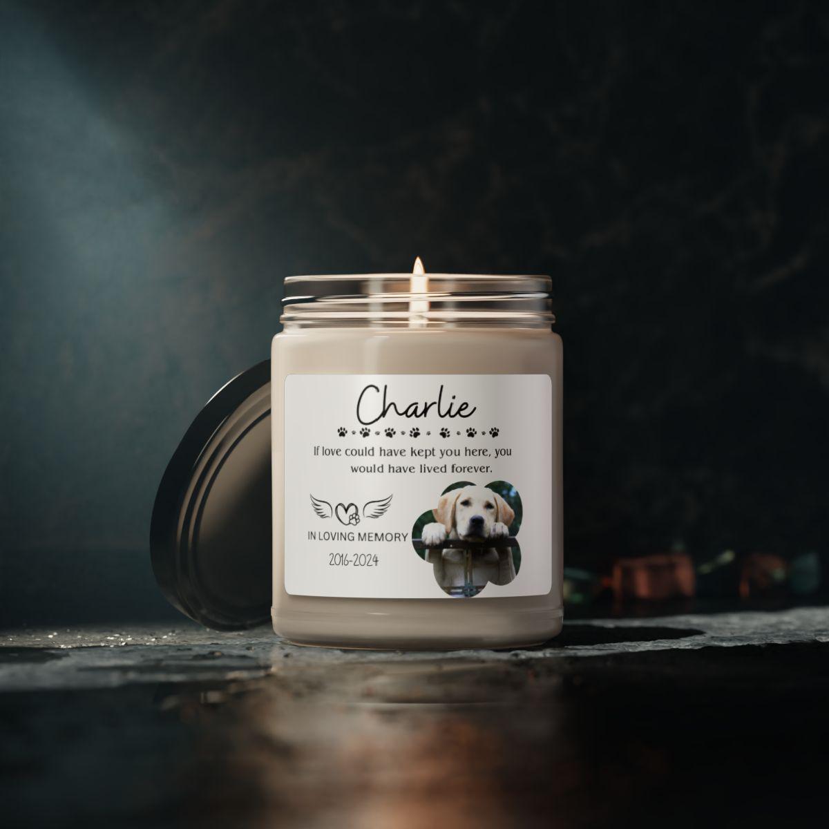Custom photo Pet Memorial Candle – Loss Of Pet Gift – view 5