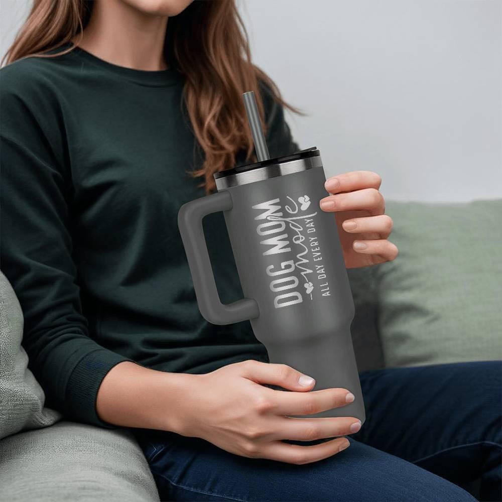 Dog Mom Insulated 40oz Leaser Engraved Tumbler – Gifts For Dog Mom – view 9