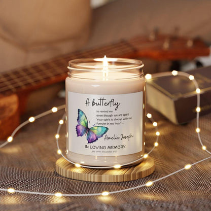 A Butterfly Memorial Candle – Personalized Loss of loved ones candle
