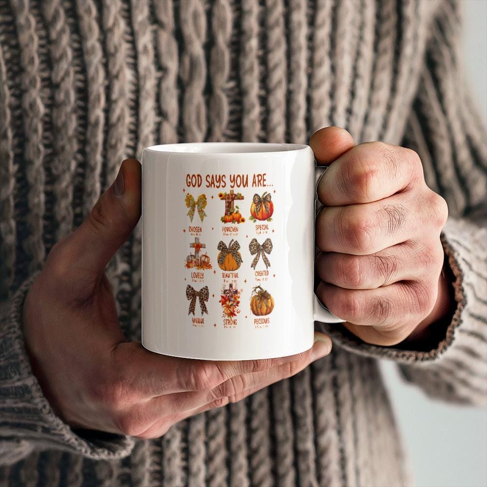 Halloween God Says Bible Verse White Ceramic Mug – view 5