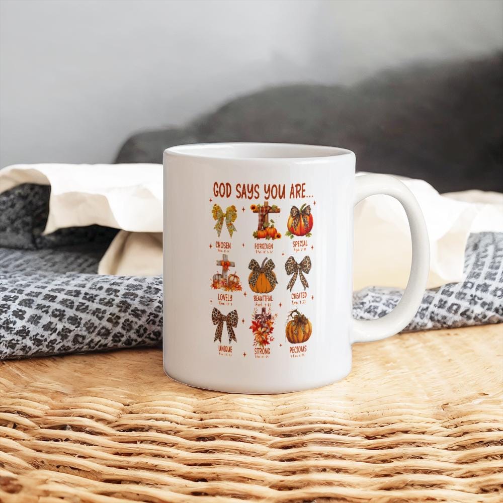 Halloween God Says Bible Verse White Ceramic Mug – view 10